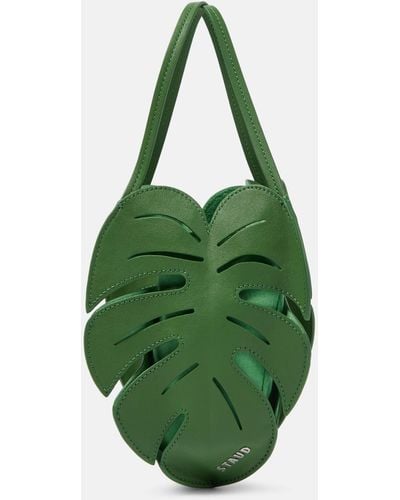 STAUD Palm Mini Leather Tote Bag - Green