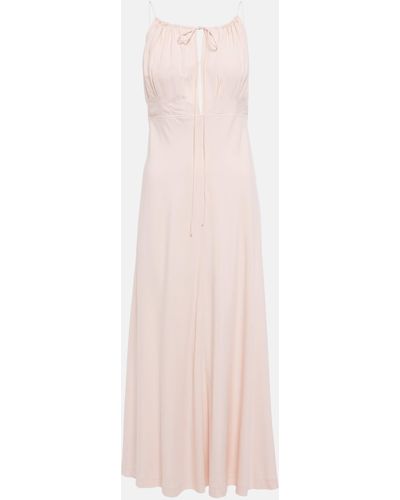 Totême Halterneck Silk Maxi Dress - Pink