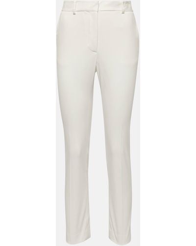JOSEPH Coleman Mid-rise Cotton-blend Slim Pants - White