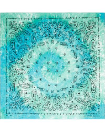 Alanui Bandana Printed Cotton Chiffon Scarf - Blue