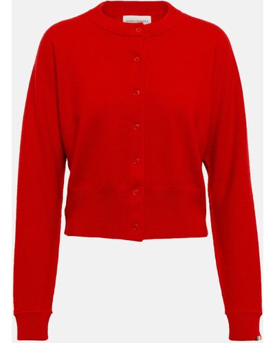 Extreme Cashmere N°257 Blouson Cropped Cashmere-blend Cardigan - Red