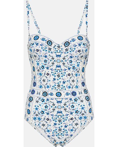 Tory Burch Printed Swimsuit - Blue