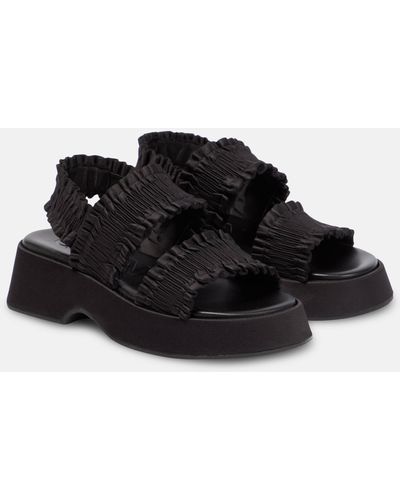 Ganni Smock Platform Sandals - Black