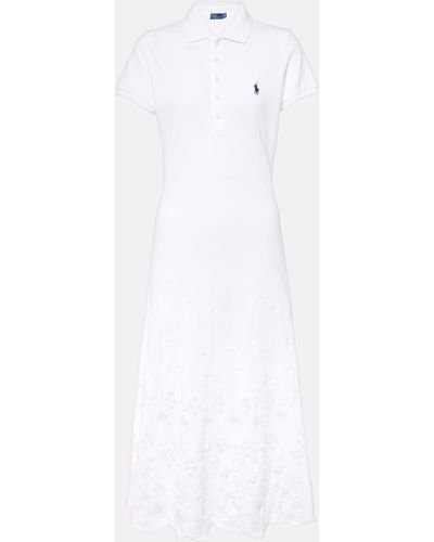 Polo Ralph Lauren Cotton Pique Mesh Polo Dress - White
