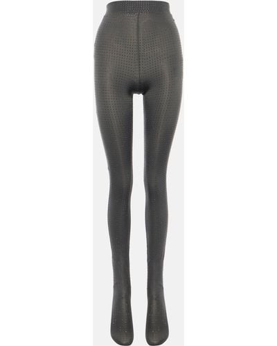 Alex Perry Crystal-embellished Jersey Tights - Grey