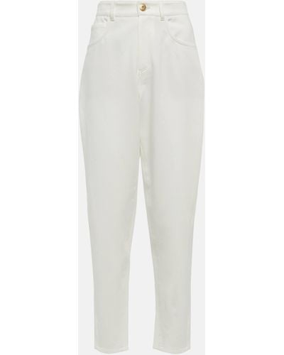 Brunello Cucinelli High-rise Straight-leg Pants - White