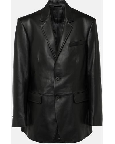 Wardrobe NYC Oversized Leather Blazer - Black