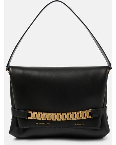 Victoria Beckham Chain-detail Leather Shoulder Bag - Black