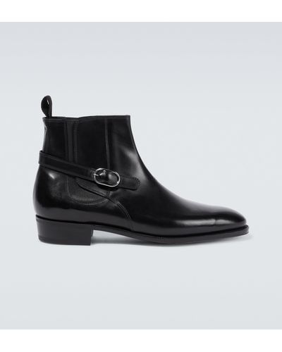 John Lobb Masons Leather Chelsea Boots - Black