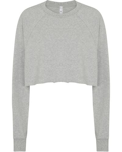 Alo Yoga Double Take Cropped Sweatshirt - Grey