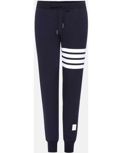 Thom Browne Navy Classic Four Bar Lounge Pants - Blue