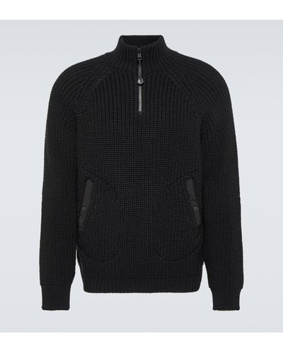 Moncler Genius X Pharrell Williams Wool Half-zip Sweater - Black