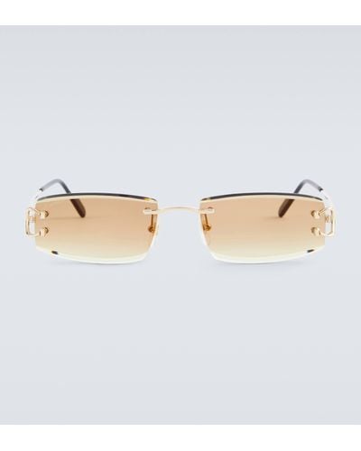 Cartier Signature C De Cartier Rectangular Sunglasses - Metallic