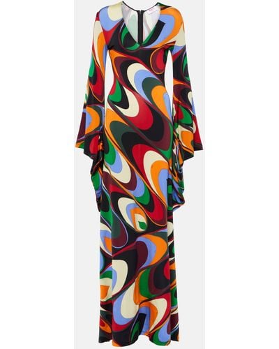 Emilio Pucci Onde Jersey Gown - Red