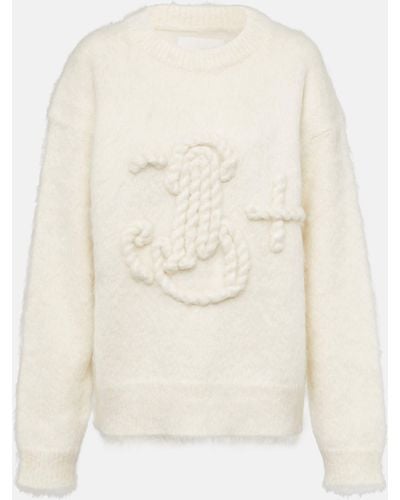 Jil Sander Monogram Mohair-blend Sweater - White