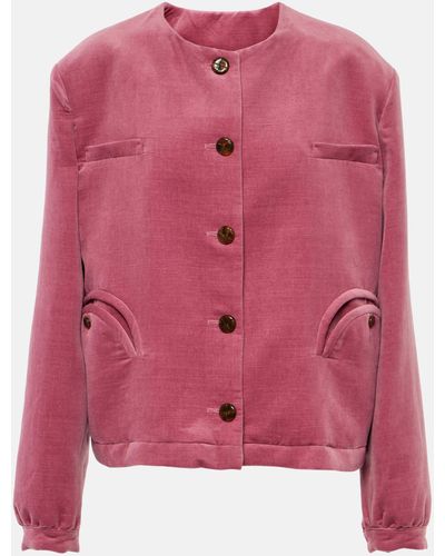 Blazé Milano Gliss Cotton And Linen Velvet Jacket - Pink