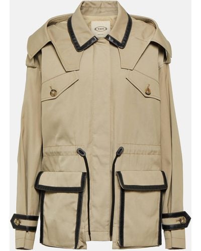 Tod's Leather-trimmed Jacket - Natural