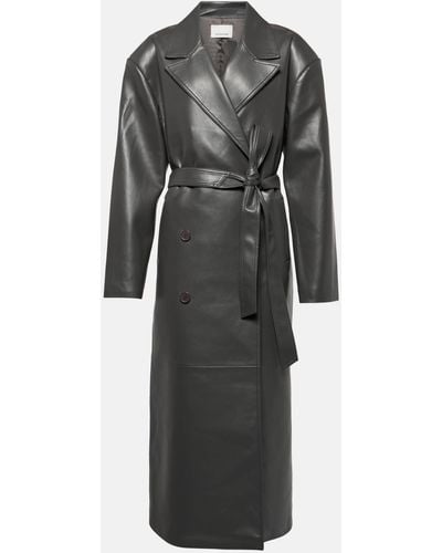 Frankie Shop Tina Faux Leather Trench Coat - Black