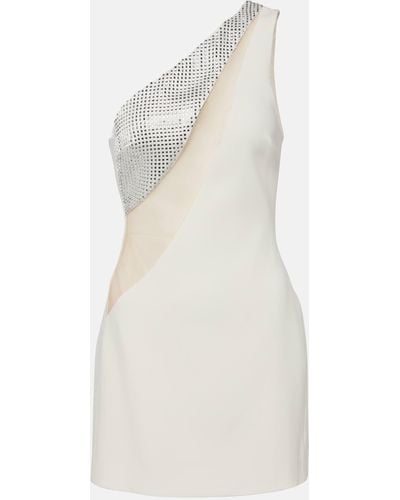 David Koma Embellished One-shoulder Mini Dress - White