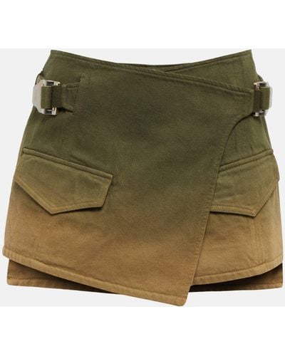Dion Lee Wrap Denim Miniskirt - Green