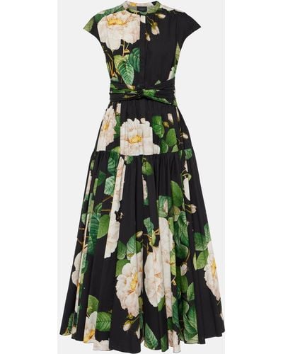 Giambattista Valli Floral Cotton Poplin Maxi Dress - Green