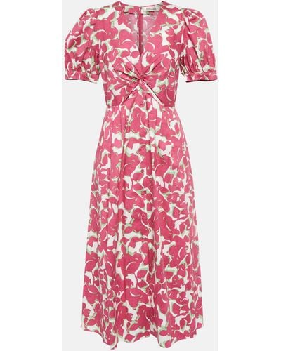 Diane von Furstenberg Heather Floral Cotton Midi Dress - Pink