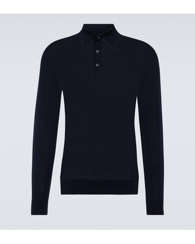 Zegna Wool Polo Shirt - Blue
