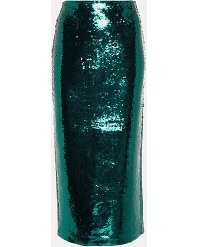 Roland Mouret Sequined Pencil Skirt - Green