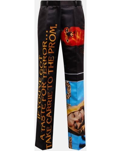 JW Anderson Printed Satin Straight Pants - Red