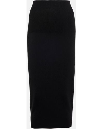 Victoria Beckham Vb Body High-rise Knit Midi Skirt - Black