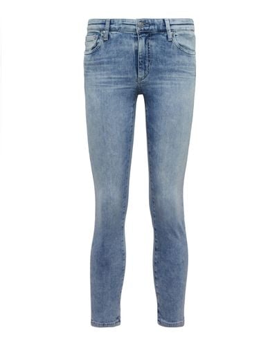 AG Jeans Prima Crop Mid-rise Skinny Jeans - Blue