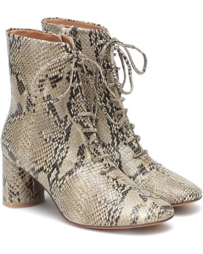 LOQ Agata Snake-print Leather Ankle Boots - Multicolour