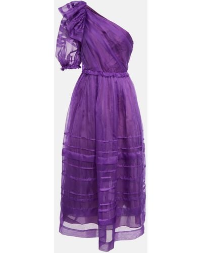 Ulla Johnson Artemis Organza Midi Dress - Purple