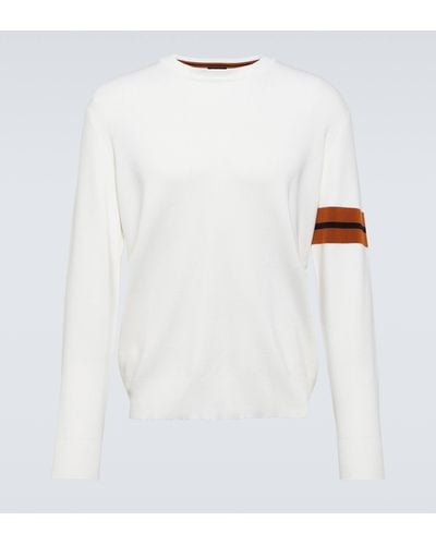 Zegna Ribbed-knit Wool Sweater - White