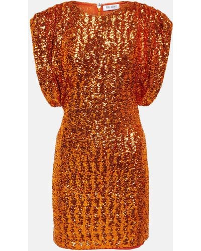 The Attico Annie Sequined Minidress - Orange