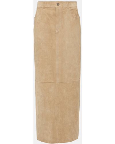 Stouls Beth Suede Maxi Skirt - Natural