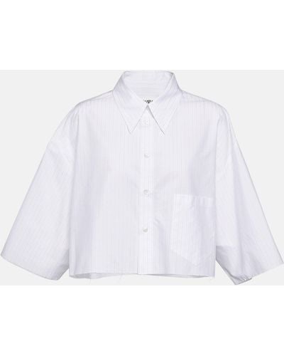 MM6 by Maison Martin Margiela Cotton Cropped Shirt - White