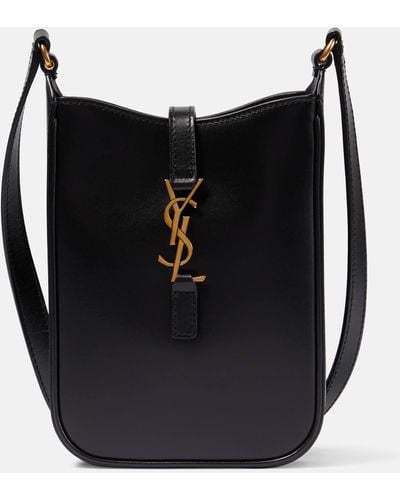 Saint Laurent Le 5 À 7 Mini Leather Shoulder Bag - Black