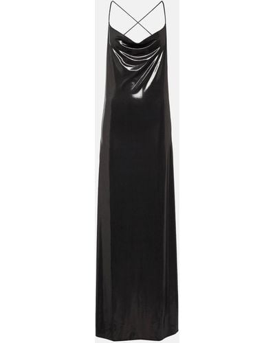 Saint Laurent Cowl Neck Maxi Dress - Black