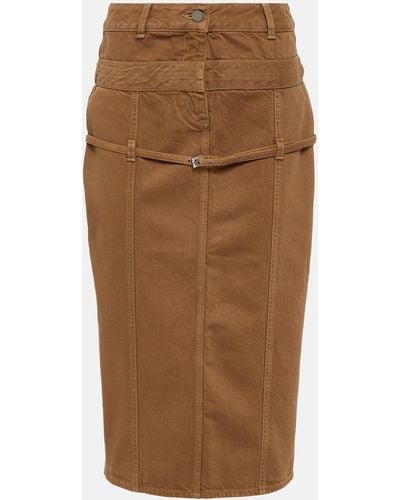 Jacquemus La Jupe De Nimes Denim Midi Skirt - Brown