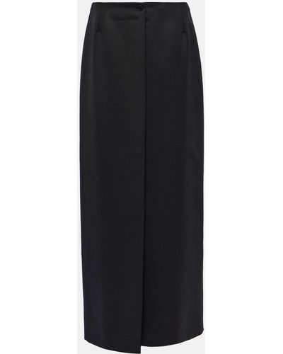 Givenchy Wool And Mohair Maxi Skirt - Black