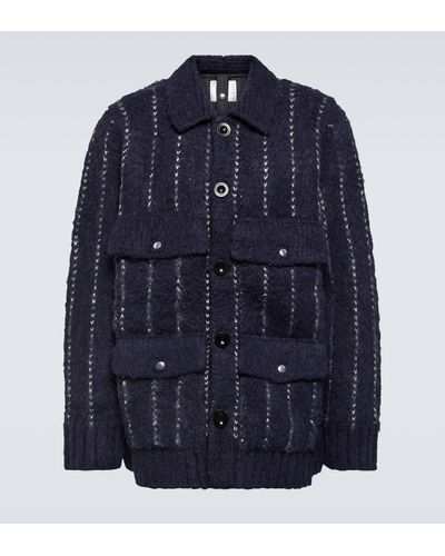 Sacai Wool-blend Blouson Jacket - Blue