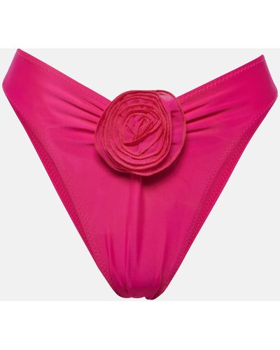 SAME Rose Floral-applique Bikini Bottoms - Pink