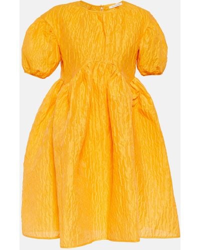 Cecilie Bahnsen Textured Linen-blend Cloque Mini Dress - Yellow