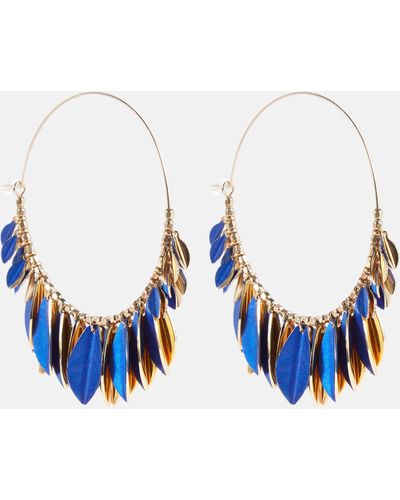 Isabel Marant Boucle D'oreill Embellished Hoop Earrings - Blue