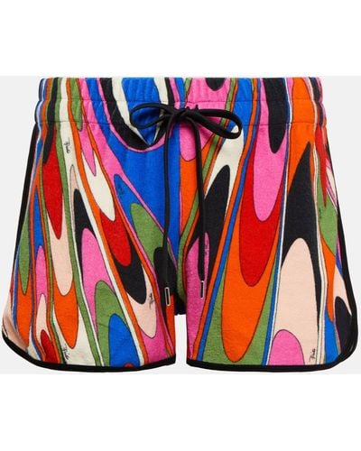 Emilio Pucci Printed Cotton-blend Shorts - Red