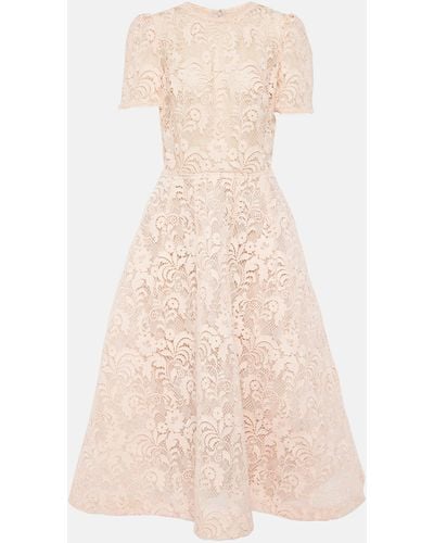 Monique Lhuillier Embroidered Lace Gown - Pink