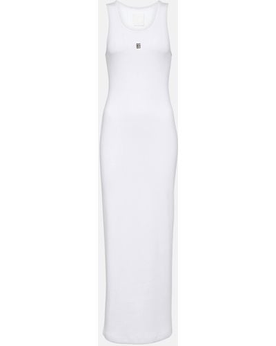 Givenchy Ribbed-knit Cotton Jersey Maxi Dress - White