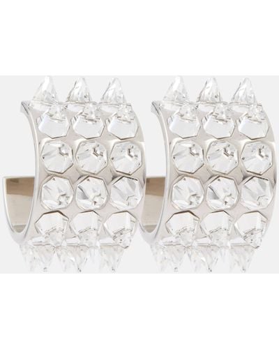 AMINA MUADDI Karma Crystal-embellished Earrings - White