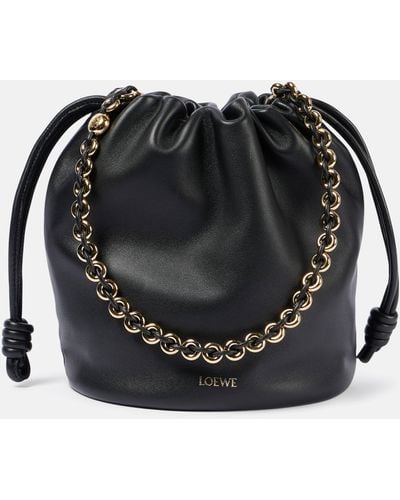 Loewe Flamenco Small Leather Bucket Bag - Black